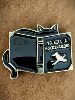 Enamel Pin - 'To Kill a Mockingbird' Cat Book Design